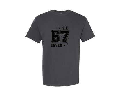 brand:Comfort Colors|color:Graphite|Six Seven Viral Funny Saying 67 Graphic T-Shirt