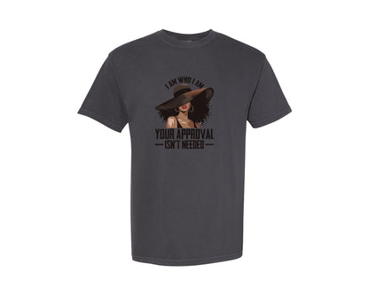 brand:Comfort Colors|color:Graphite|I Am Who I Am Black History Juneteenth Graphic T-Shirt