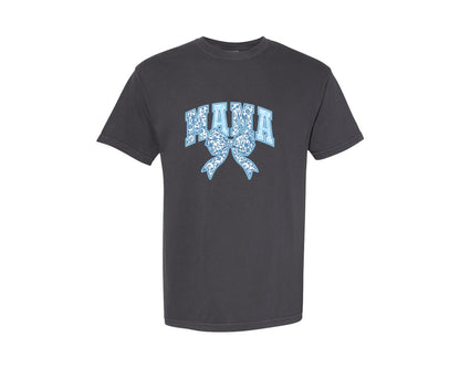 brand:Comfort Colors|color:Graphite|Blue Floral Mama Mama Coquette Graphic T-Shirt