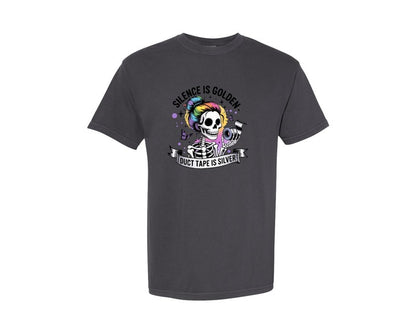 brand:Comfort Colors|color:Graphite|Rainbow Skeleton Funny Goth Quote Graphic T-Shirt