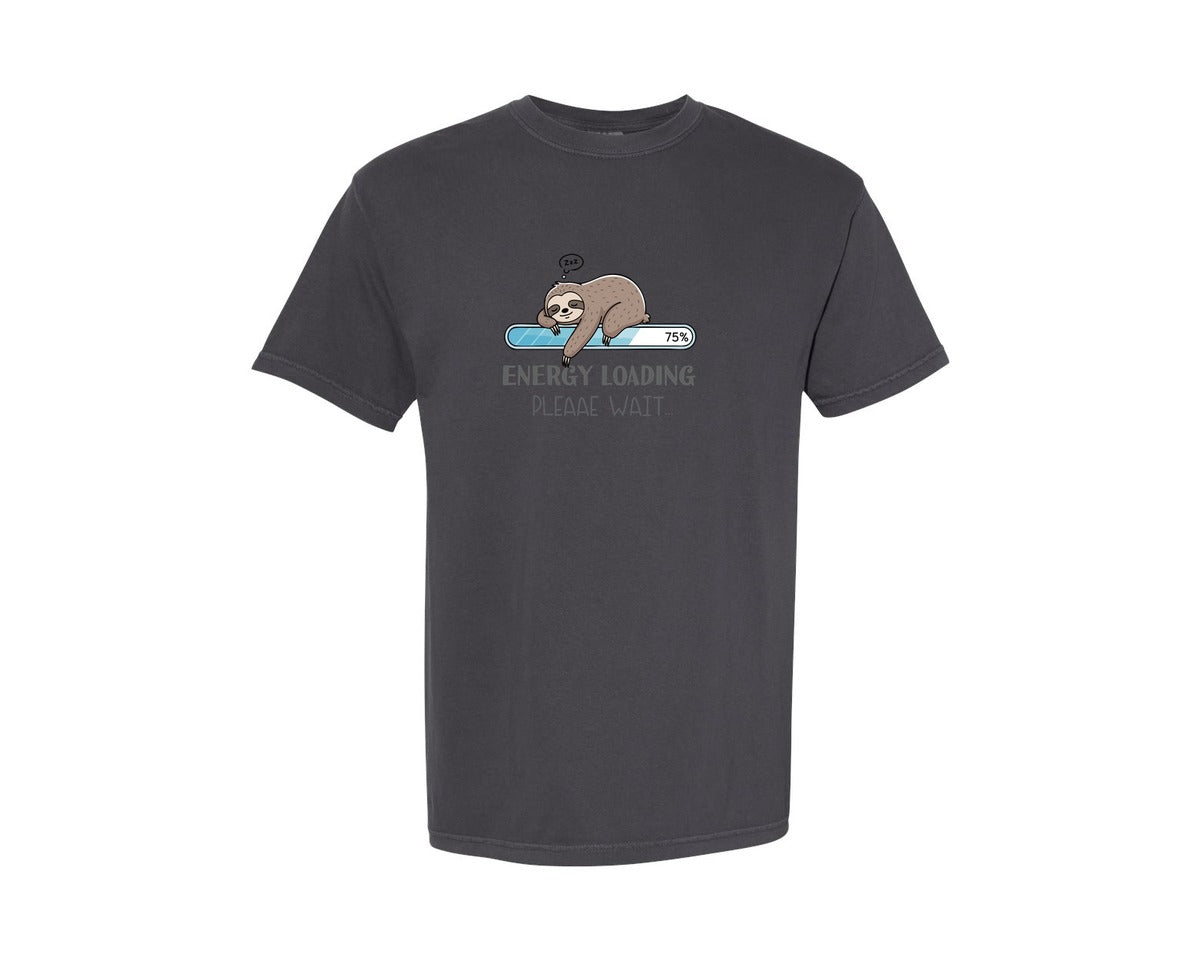 brand:Comfort Colors|color:Graphite|Energy Loading Please Wait T Shirt Graphic T-Shirt