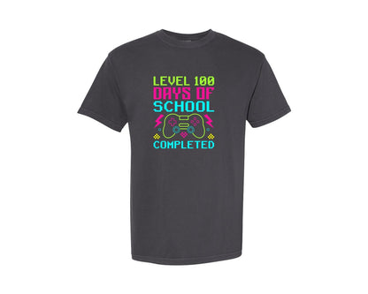 brand:Comfort Colors|color:Graphite|Level 100 Days Of School Completed 23 Graphic T-Shirt