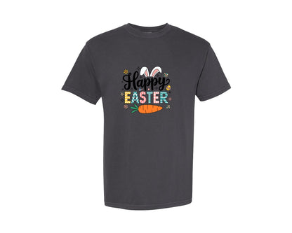 brand:Comfort Colors|color:Graphite|Retro Happy Easter Design 7 Graphic T-Shirt