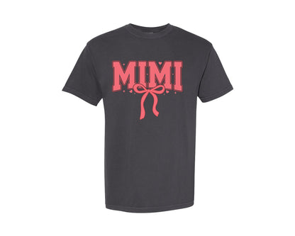 brand:Comfort Colors|color:Graphite|Mimi Bow Aesthetic Valentine Graphic T-Shirt