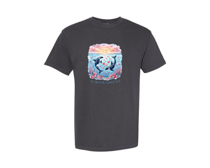 brand:Comfort Colors|color:Graphite|Orca Love Underwater Valentine Love 2 Graphic T-Shirt