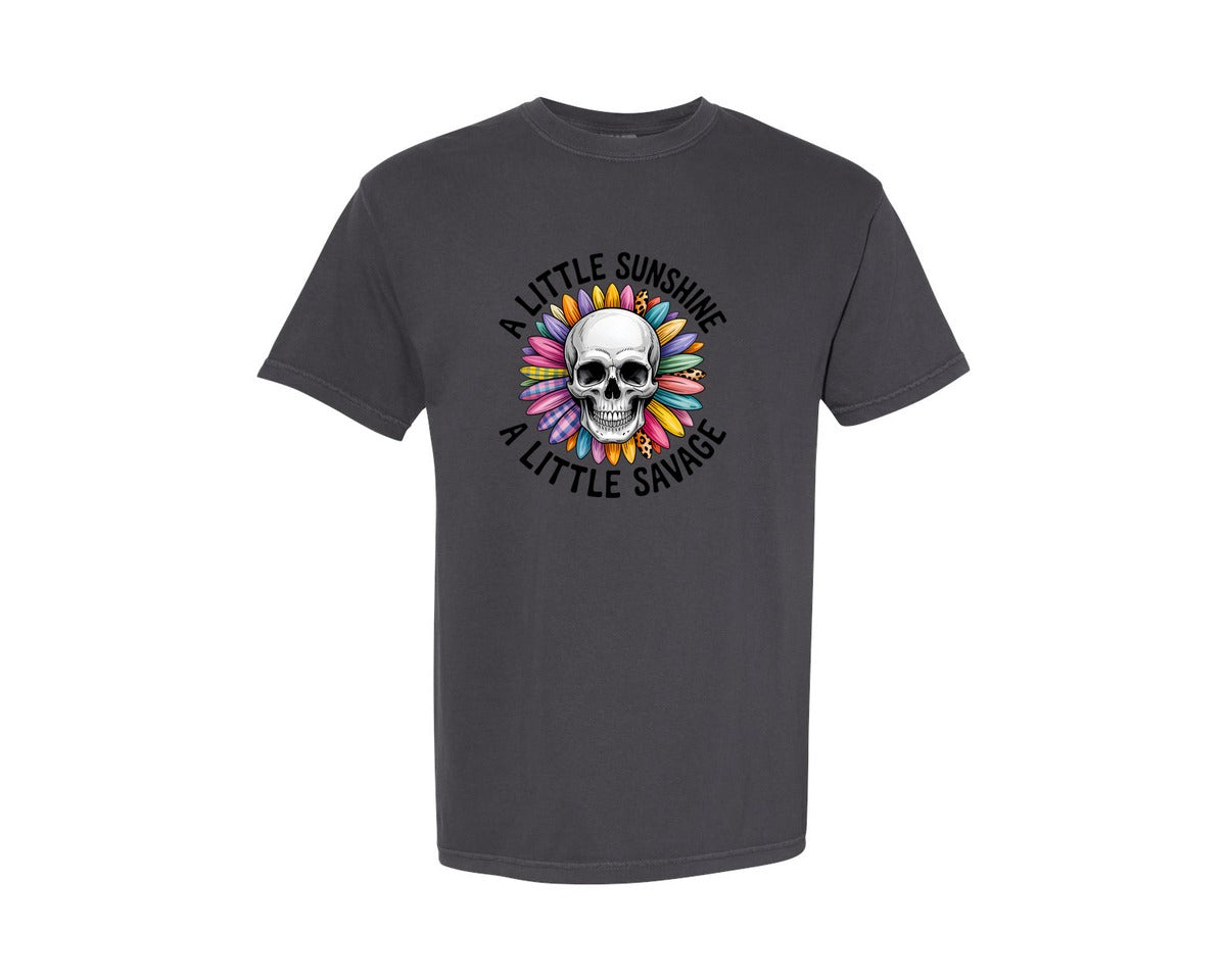 brand:Comfort Colors|color:Graphite|A Little Sunshine A Little Savage 4 Graphic T-Shirt
