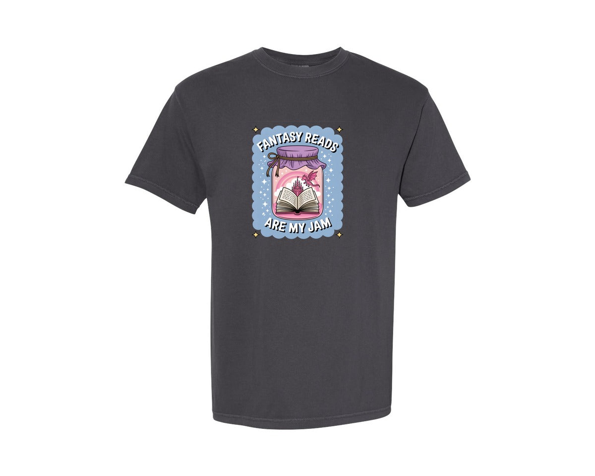 brand:Comfort Colors|color:Graphite|Fantasy Book Cute Reading Art Graphic T-Shirt