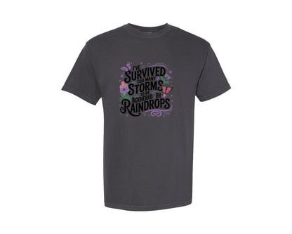 brand:Comfort Colors|color:Graphite|Survived Storms Inspirational 2 Graphic T-Shirt