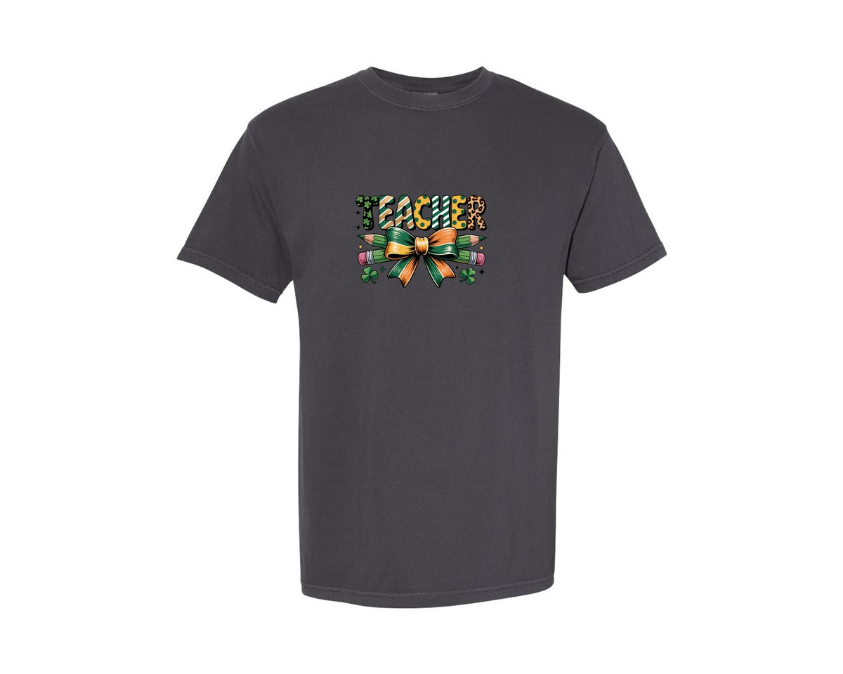 brand:Comfort Colors|color:Graphite|St Patricks Day Teacher Graphic T-Shirt