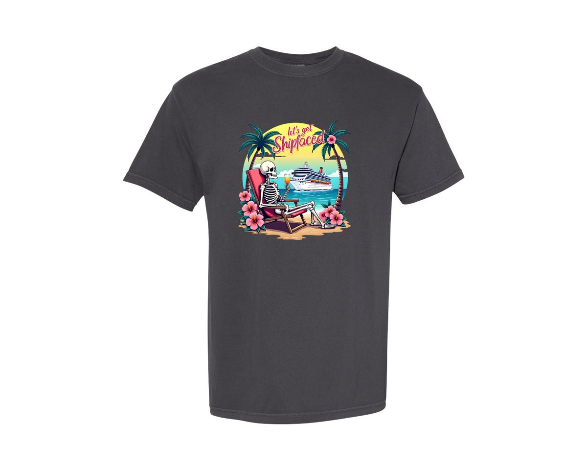 brand:Comfort Colors|color:Graphite|Cruise Lets Get Shipfaced Graphic T-Shirt