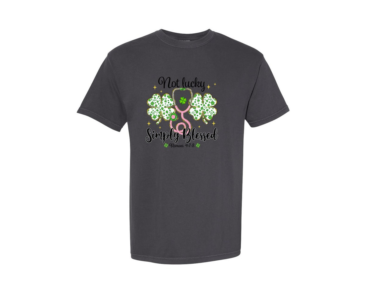 brand:Comfort Colors|color:Graphite|St Patricks Day Nurse Graphic T-Shirt