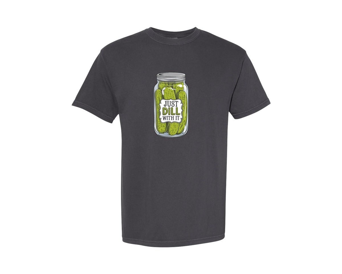 brand:Comfort Colors|color:Graphite|A Jar Of Pickles Design Graphic T-Shirt
