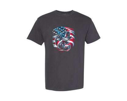 brand:Comfort Colors|color:Graphite|Cool Fishing For Men Women American Graphic T-Shirt