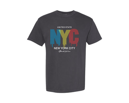 brand:Comfort Colors|color:Graphite|Nyc United State Graphic T-Shirt
