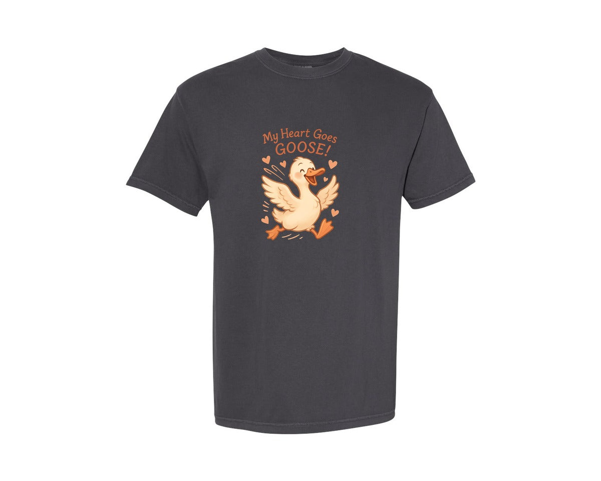 brand:Comfort Colors|color:Graphite|Valentine Goose Graphic T-Shirt