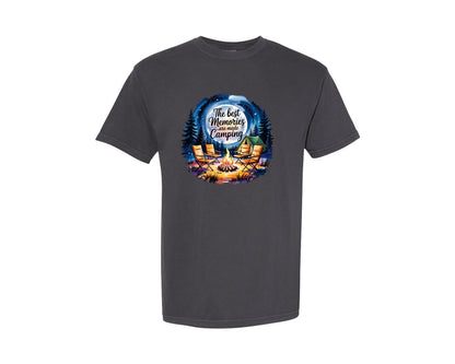 brand:Comfort Colors|color:Graphite|The Best Memories Are Made Camping 13 Graphic T-Shirt