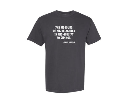 brand:Comfort Colors|color:Graphite|Einstein The Measure Of Intelligence Graphic T-Shirt