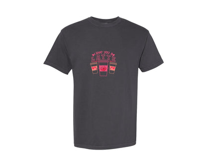 brand:Comfort Colors|color:Graphite|I Love You Latte Xoxo T Shirt Design Graphic T-Shirt