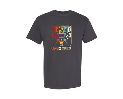 brand:Comfort Colors|color:Graphite|Level 05 40 Unlocked Graphic T-Shirt
