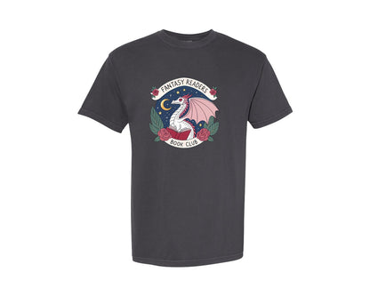 brand:Comfort Colors|color:Graphite|Fantasy Book Club Dragon Book Graphic T-Shirt