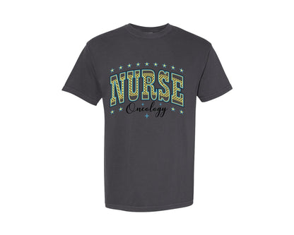 brand:Comfort Colors|color:Graphite|Oncology Nurse Nursing 2 Graphic T-Shirt