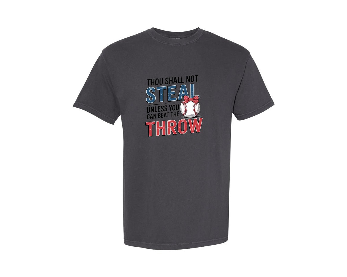 brand:Comfort Colors|color:Graphite|Baseball Thou Shall Not Steal Graphic T-Shirt