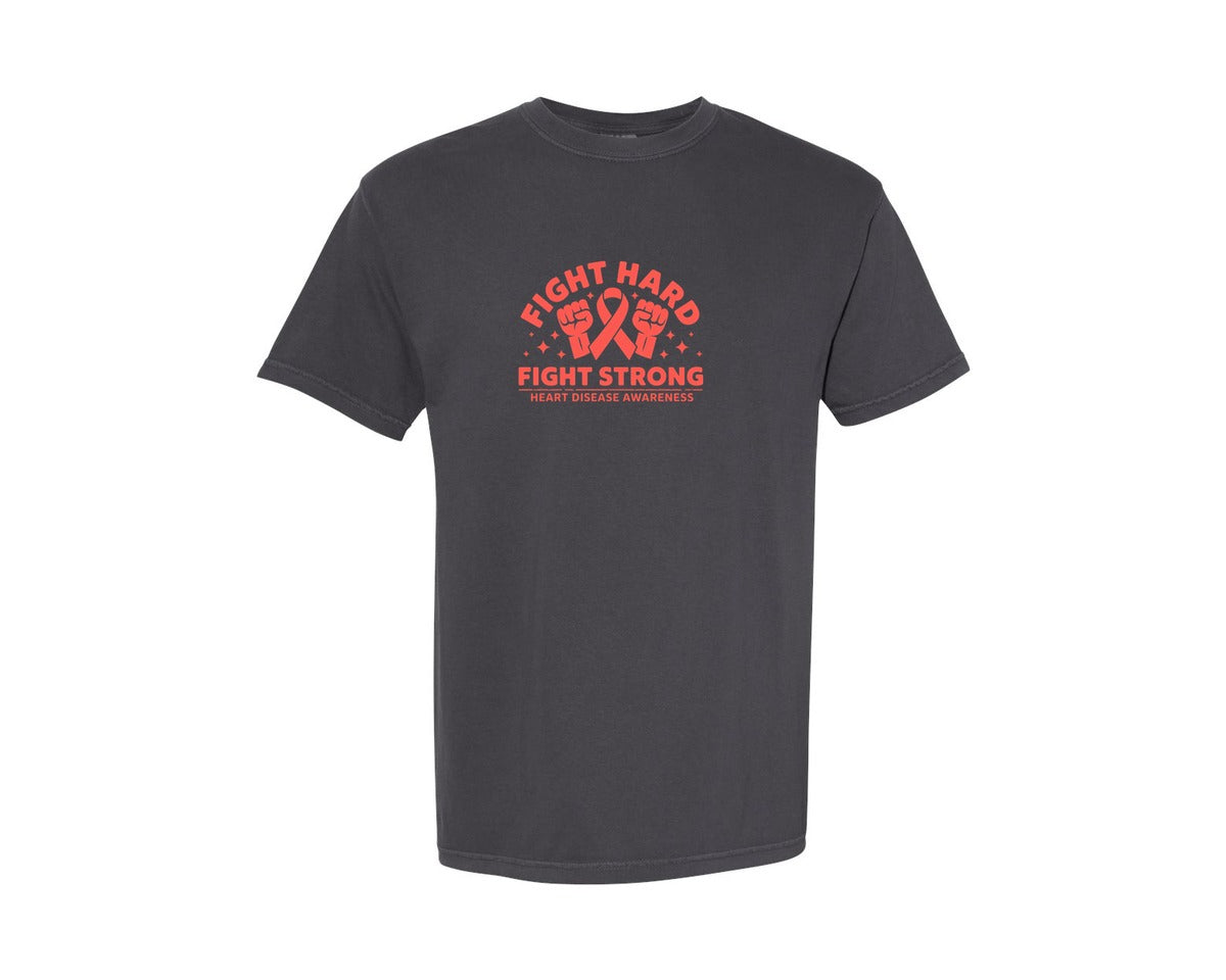 brand:Comfort Colors|color:Graphite|Fight Hard Strong Heart Awareness Graphic T-Shirt
