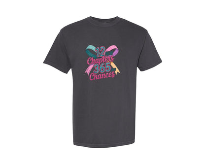 brand:Comfort Colors|color:Graphite|Preppy 2026 New Year Glitter Faux 2 Graphic T-Shirt