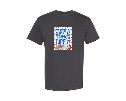 brand:Comfort Colors|color:Graphite|Coquette 4Th Of July Funny Summer Graphic T-Shirt