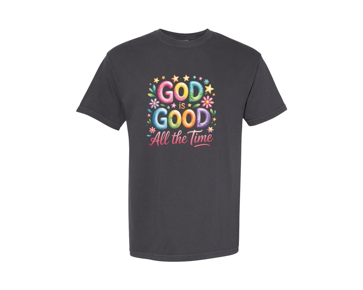 brand:Comfort Colors|color:Graphite|God Is Good All The Time 16 Graphic T-Shirt