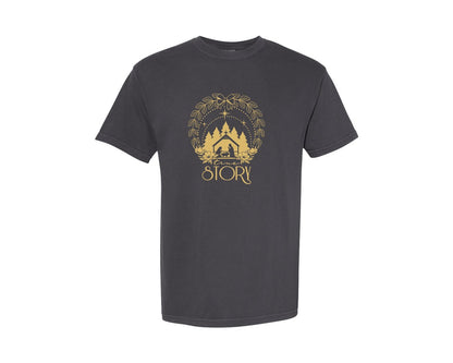 brand:Comfort Colors|color:Graphite|True Story Nativity Graphic T-Shirt