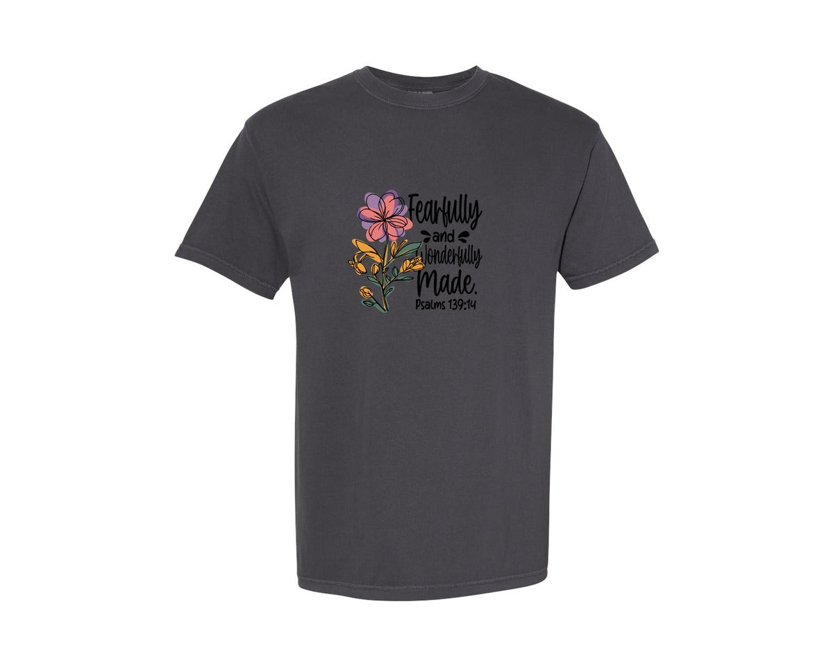 brand:Comfort Colors|color:Graphite|Boho Christian Floral Christian Graphic T-Shirt