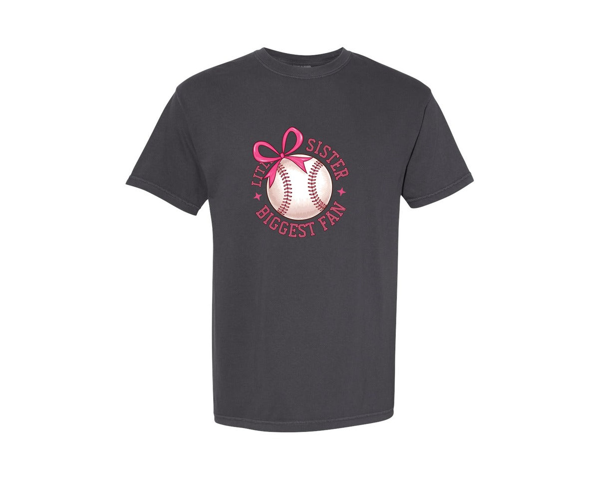 brand:Comfort Colors|color:Graphite|Baseball Sister Little Sister Graphic T-Shirt