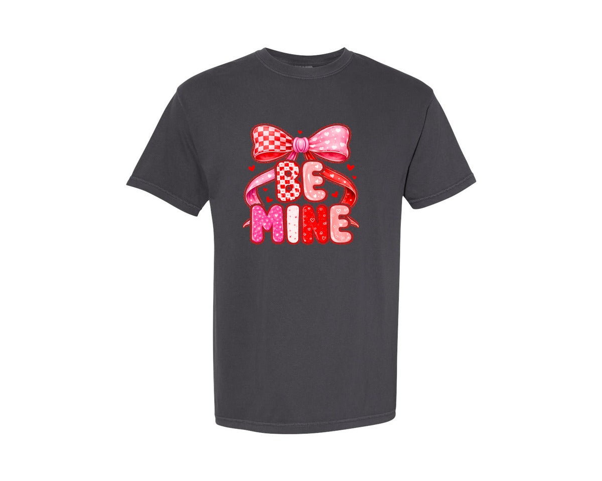 brand:Comfort Colors|color:Graphite|Preppy Be Mine Coquette Valentine 2 Graphic T-Shirt