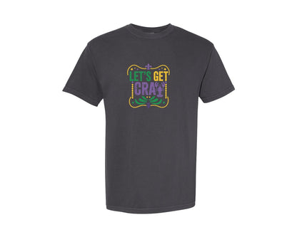 brand:Comfort Colors|color:Graphite|Mardi Gras Lets Get Cra Graphic T-Shirt