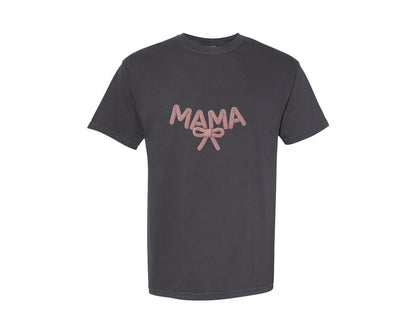 brand:Comfort Colors|color:Graphite|Coquette Mama Latch Hook Yarn Faux 3 Graphic T-Shirt