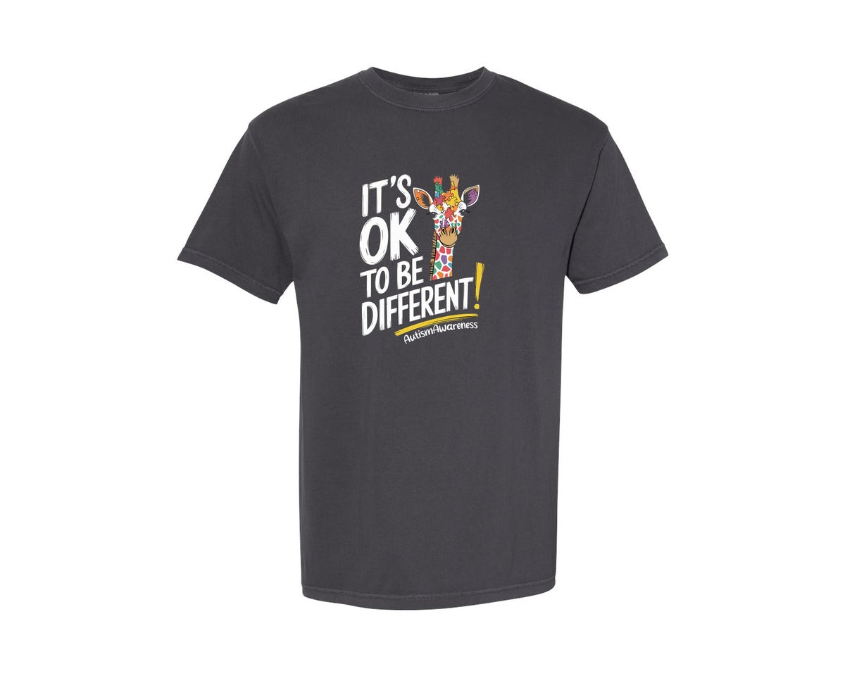 brand:Comfort Colors|color:Graphite|Its Ok To Be Different Autism Awareness 17 Graphic T-Shirt