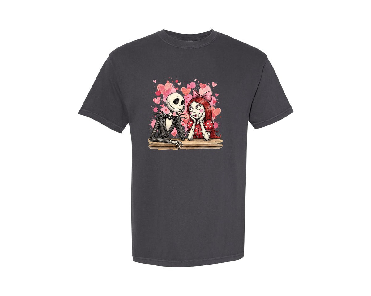 brand:Comfort Colors|color:Graphite|Highland Cow Xoxo Western Valentine 2 Graphic T-Shirt