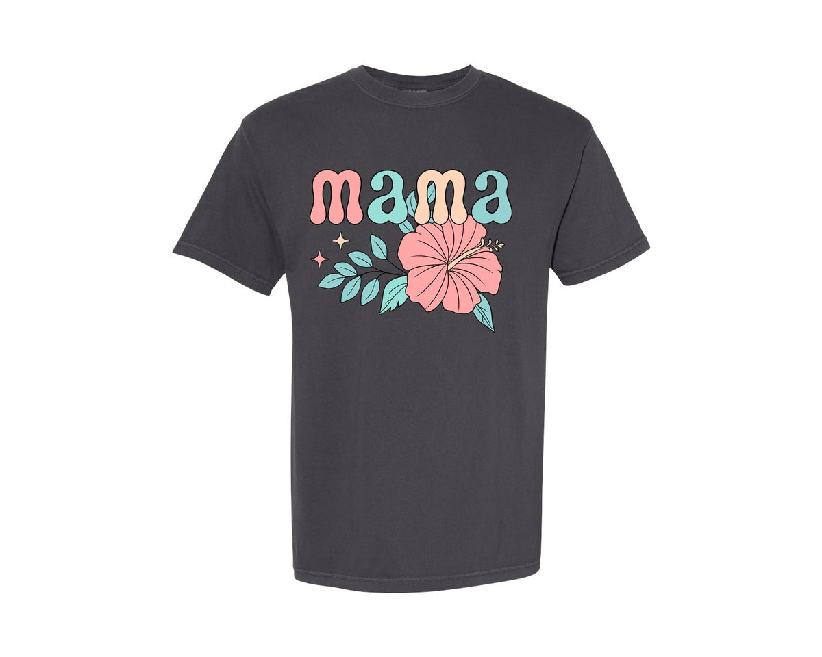 brand:Comfort Colors|color:Graphite|Mama Mom T Shirt 4 Graphic T-Shirt