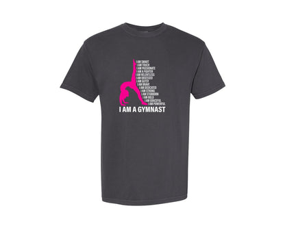 brand:Comfort Colors|color:Graphite|I Am A Gymnast Funny Handstand Gymnastic 2 Graphic T-Shirt