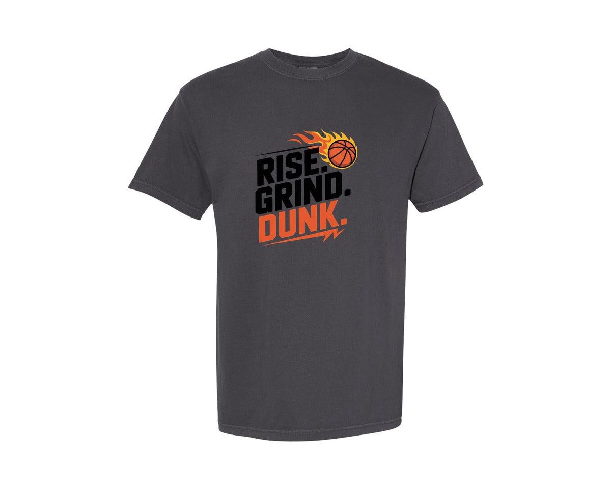 brand:Comfort Colors|color:Graphite|Rise Grind Dunk Basketball Graphic T-Shirt