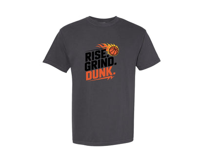 brand:Comfort Colors|color:Graphite|Rise Grind Dunk Basketball Graphic T-Shirt