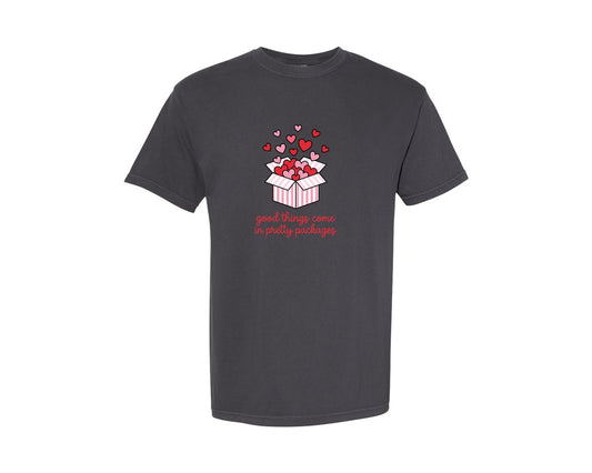 Valentine Good Things Cute Gift Box Graphic T-Shirt