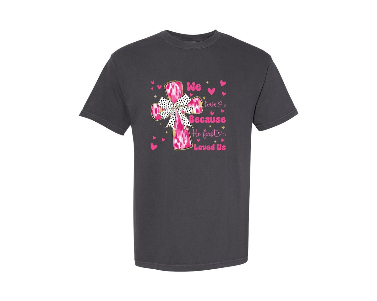 brand:Comfort Colors|color:Graphite|Coquette Jesus Valentine Graphic T-Shirt