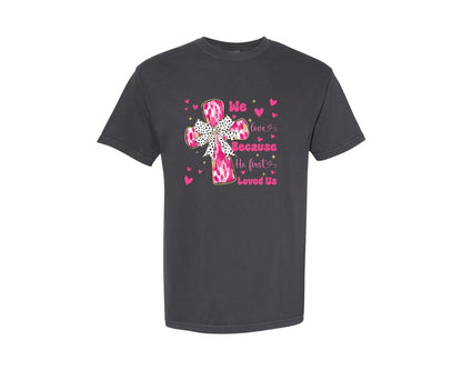 brand:Comfort Colors|color:Graphite|Coquette Jesus Valentine Graphic T-Shirt