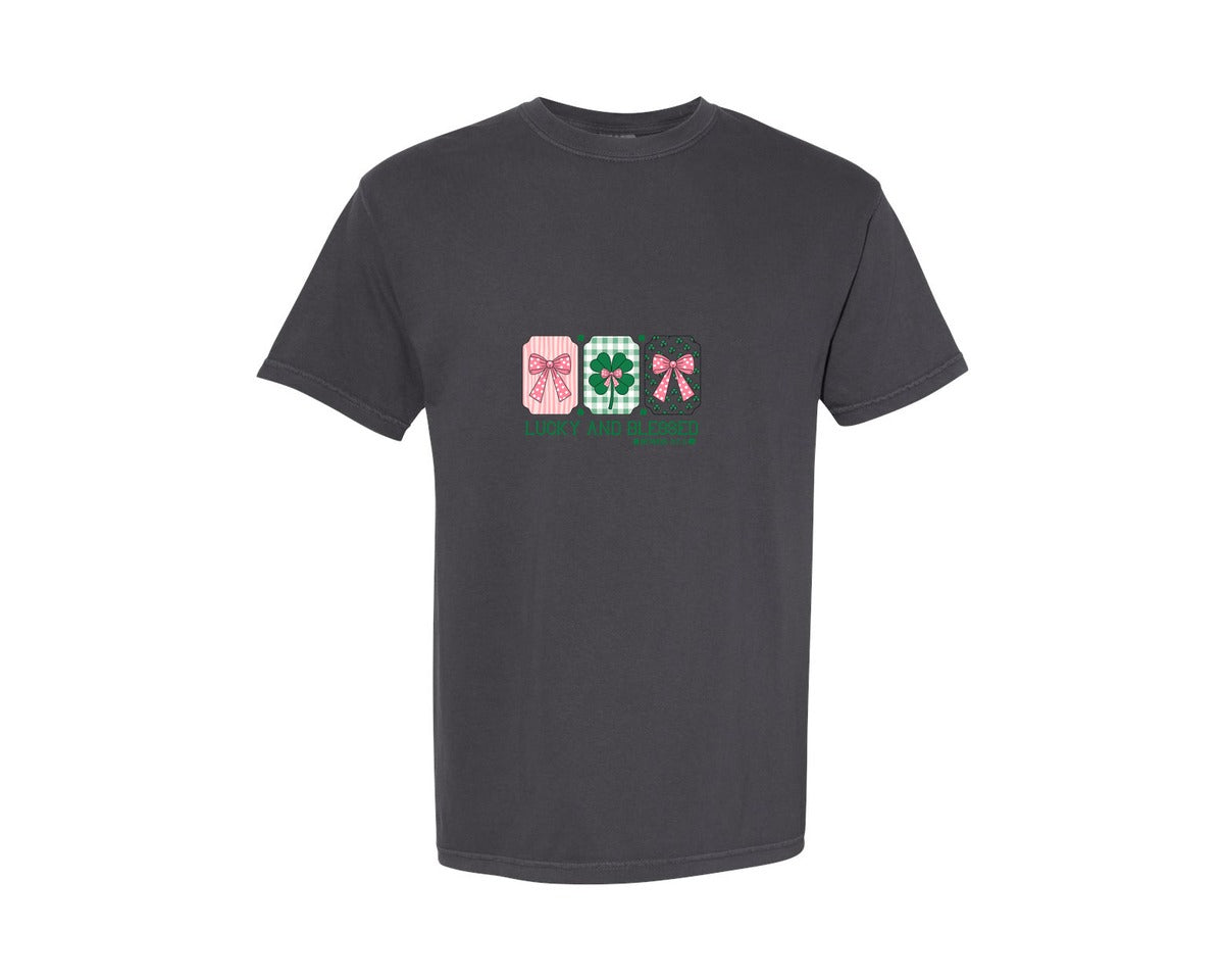 brand:Comfort Colors|color:Graphite|Retro Coquette St Patricks Day 14 Graphic T-Shirt