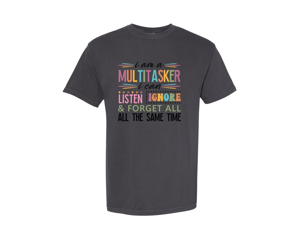 brand:Comfort Colors|color:Graphite|Im A Multitasker Design Graphic T-Shirt