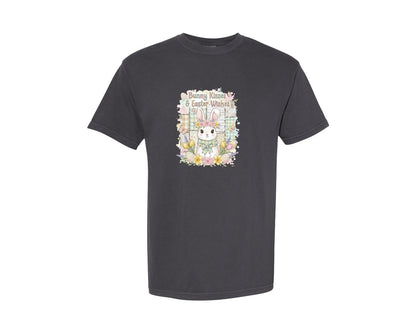 brand:Comfort Colors|color:Graphite|Bunny Kisses And Easter Graphic T-Shirt