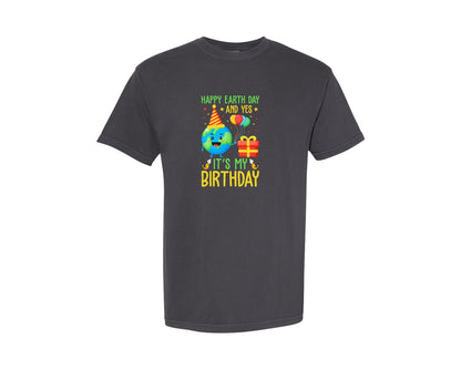 brand:Comfort Colors|color:Graphite|Happy Earth Day Birth Day T Shirt Graphic T-Shirt