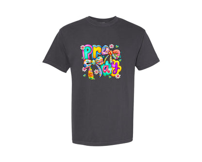 brand:Comfort Colors|color:Graphite|Floral Christian Coquette Religious Graphic T-Shirt